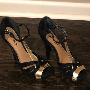 Steve Madden Black and Gold Heels - never worn!
